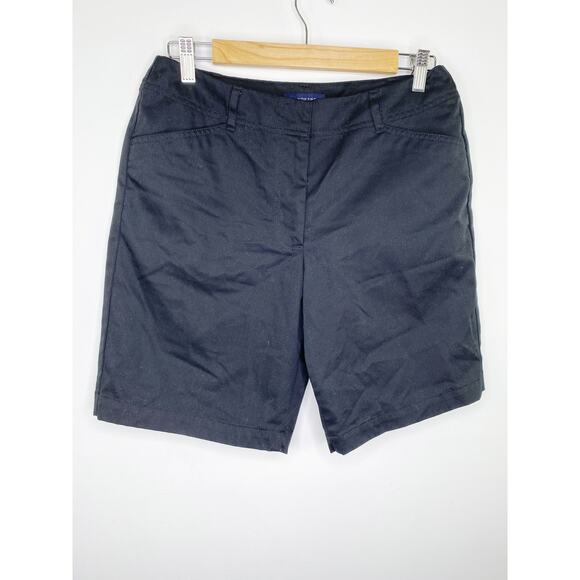 Lands' End Black Cotton Blend Chino Shorts Women's Size 6 Petite 6P - Picture 1 of 4